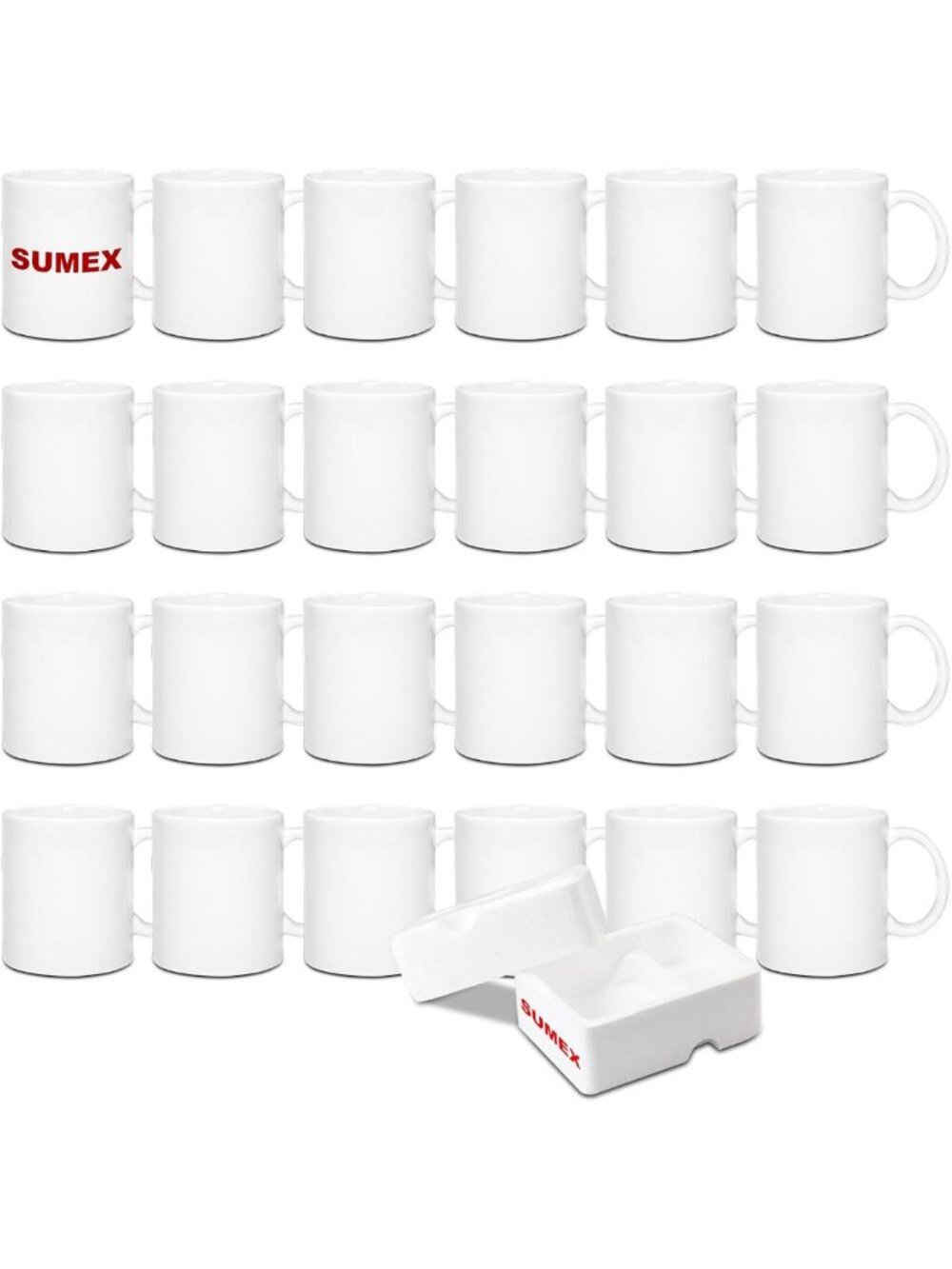 Set of 24 White Ceramic Coffee Mugs - 11oz Sublimation Blanks for Custom Drinks